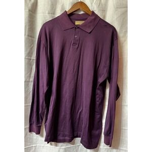 NWOT Tricots St Raphael Collection Long Sleeve Polo Shirt Mens Size L Purple
